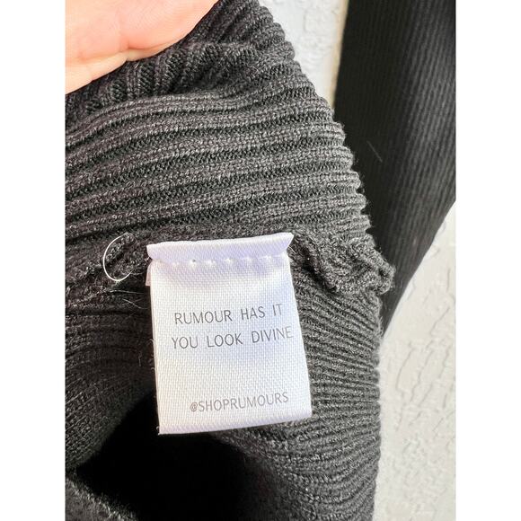 NWT Rumours Has It You Look Divine Ribbed Knit Mini Dress Black Women's Small - Picture 4 of 5